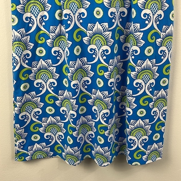 J. McLaughlin Catalina Cloth Blue Green Crochet Floral Sleeveless Dress Womens M - Picture 10 of 13